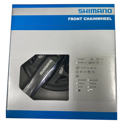 Shimano Altus Square Taper 48/38/28T 175mm with Chainguard 8 Speed Bike Triple Chainset FC-M311 Alternate 1