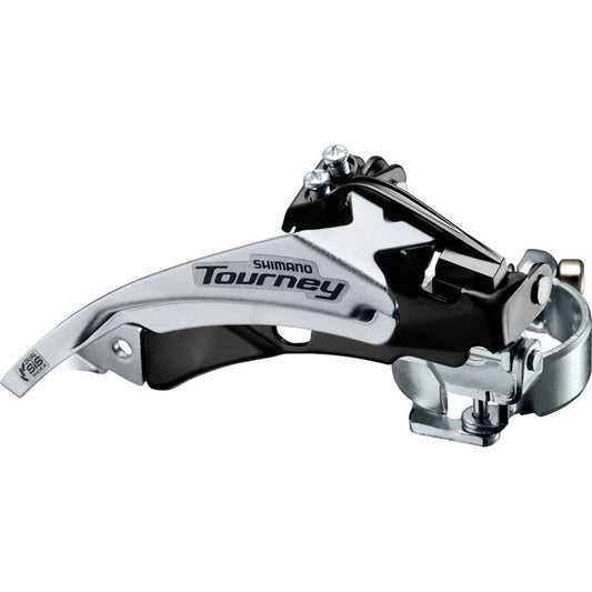 Shimano Shimano Hybrid Front Derailleur FD-TY500 Top Swing Dual-Pull Multi Fit 42 Teeth 7 Speed Double Bike Front Derailleur