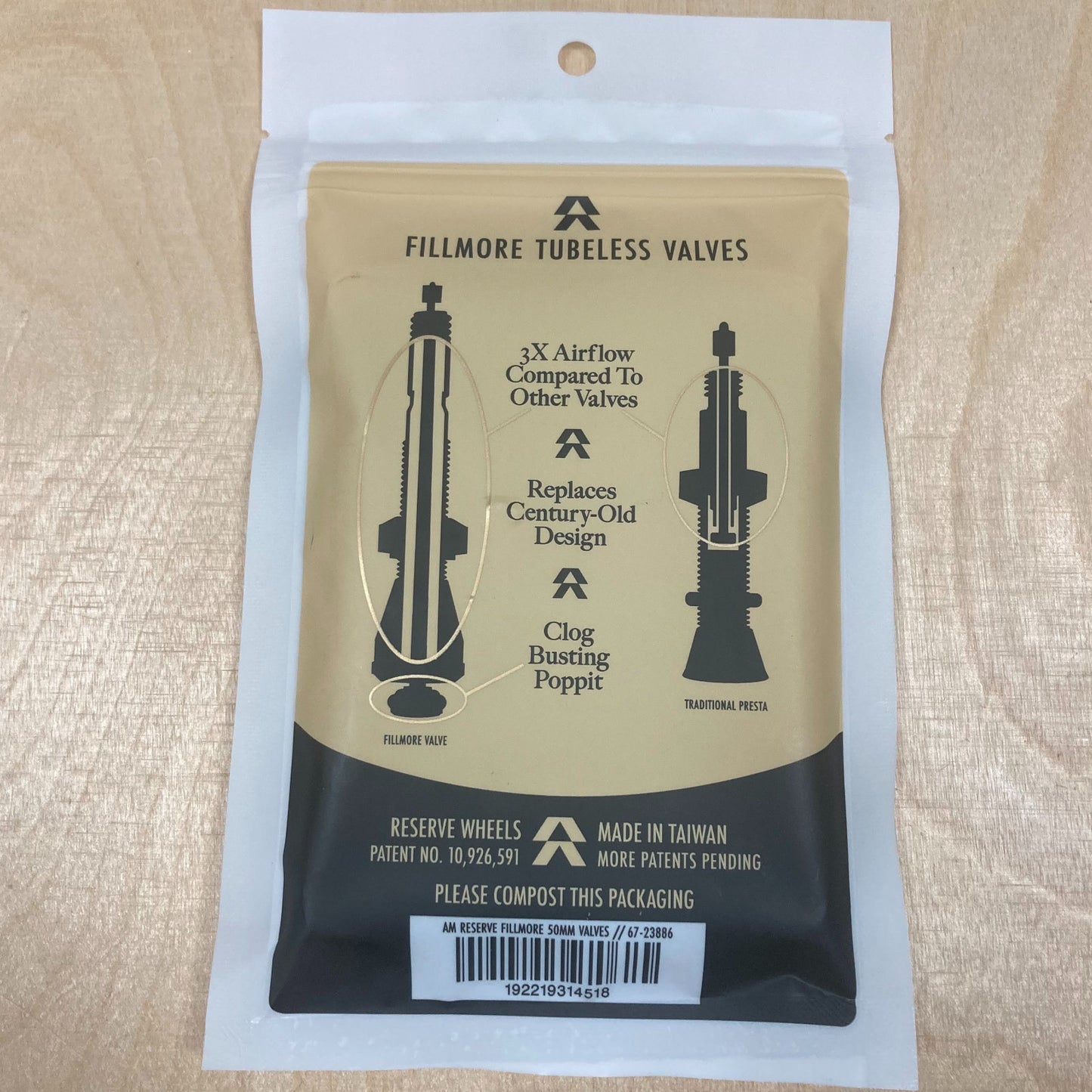 Reserve Wheels AM Fillmore 50mm Tubeless Bike Wheel Valve Alternate 2