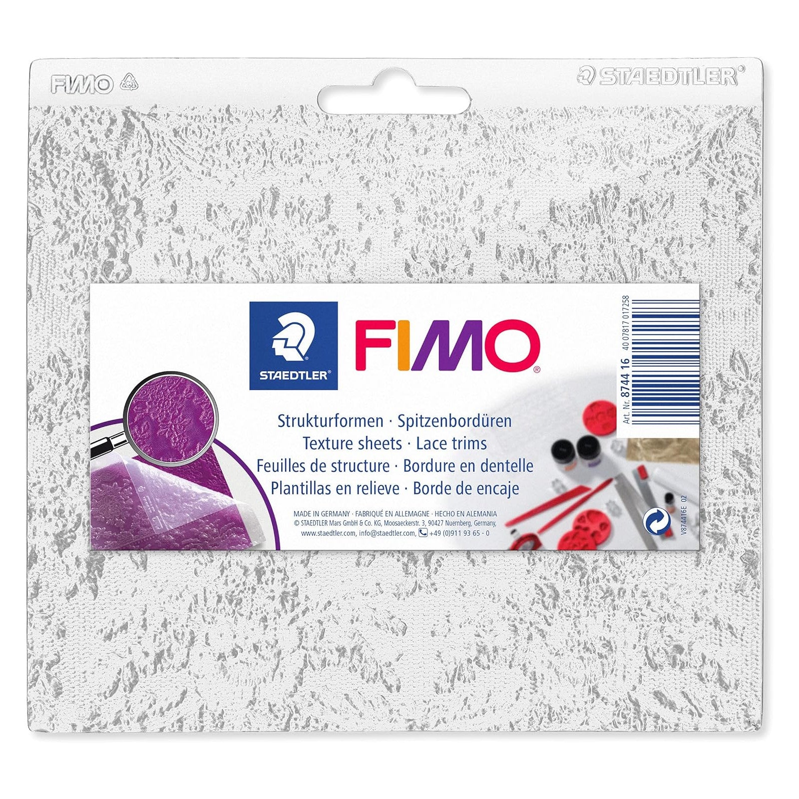 FIMO Texture Sheet Lace Trim Modelling Clay Mould Alternate 1