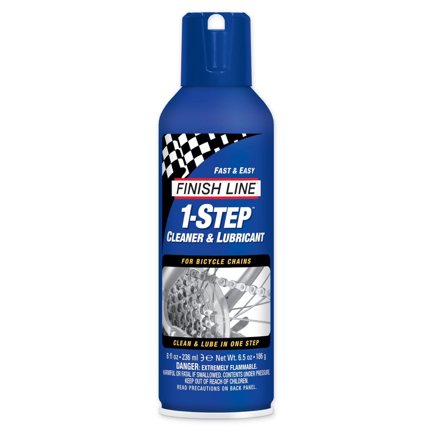 Finish Line 1-Step Cleaner and Lubricant Aerosol 8 oz / 240 ml Bike Chain Lube
