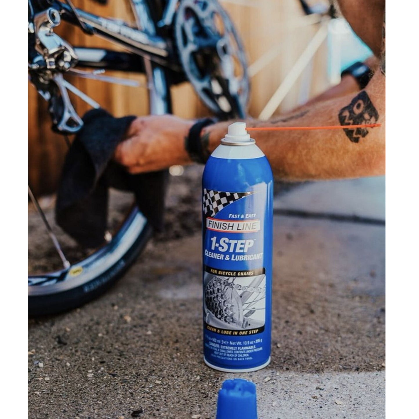 Finish Line 1-Step Cleaner and Lubricant Aerosol 17 oz / 500 ml Bike Chain Lube Alternate 1