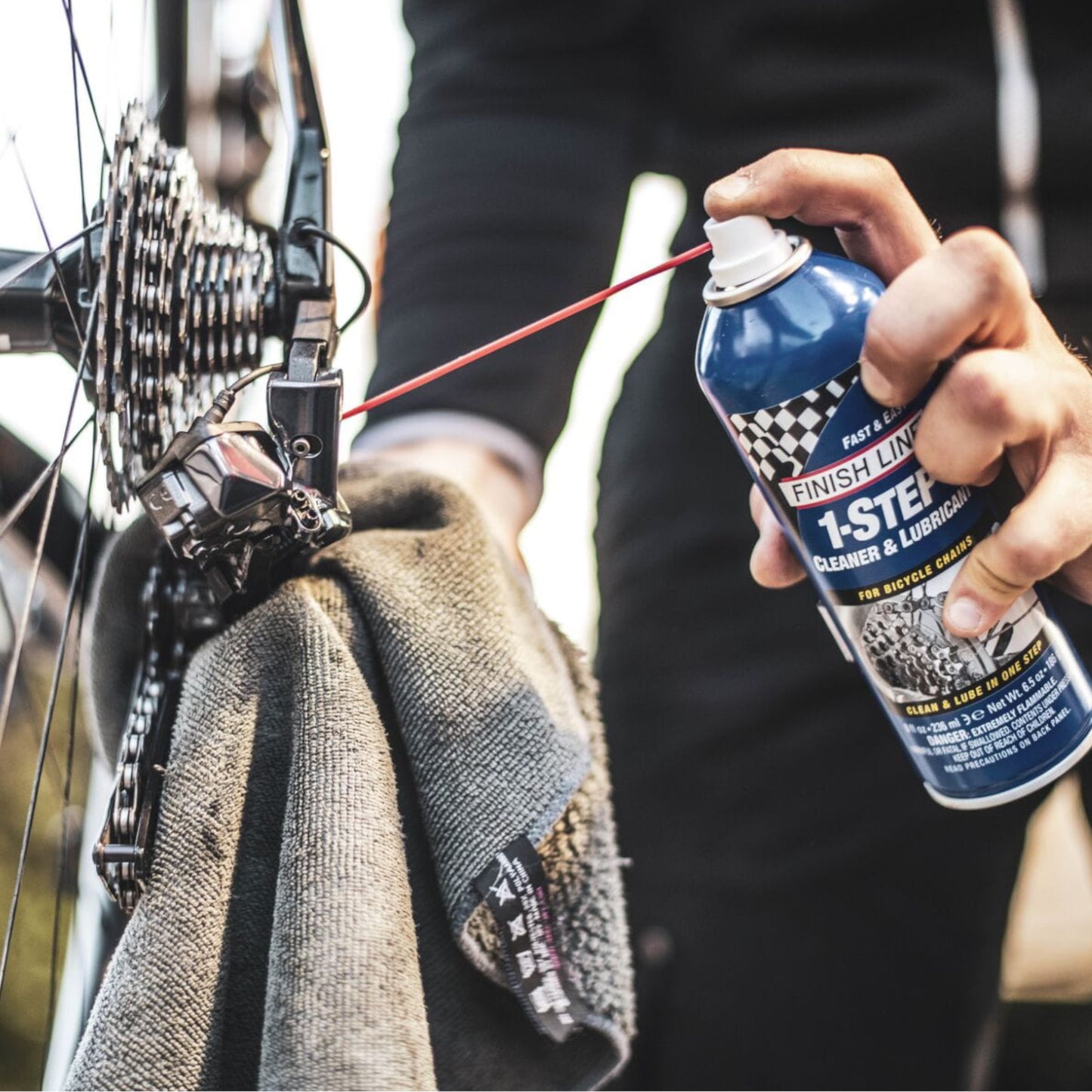 Finish Line 1-Step Cleaner and Lubricant Aerosol 8 oz / 240 ml Bike Chain Lube Alternate 1