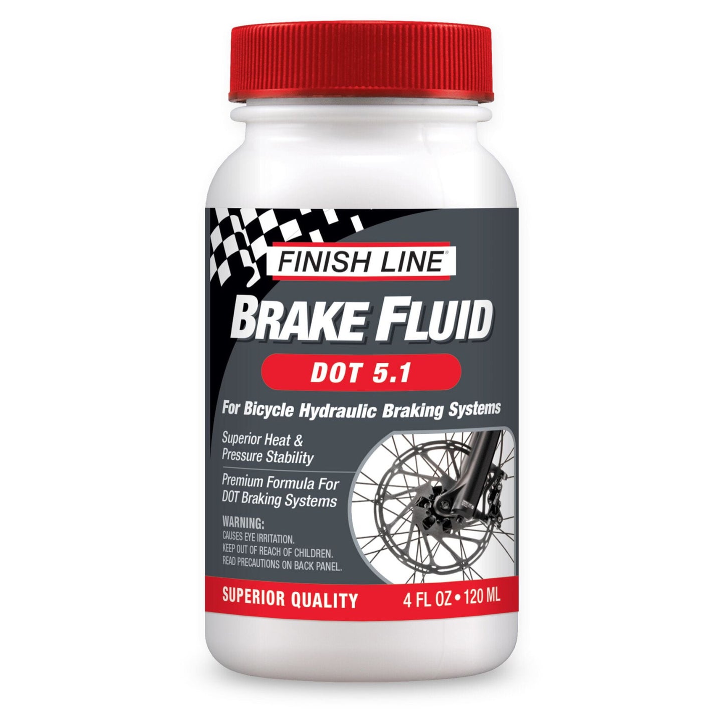 Finish Line DOT 5.1 Brake Fluid 4 oz / 120 ml Bike Disc Brake Fluid