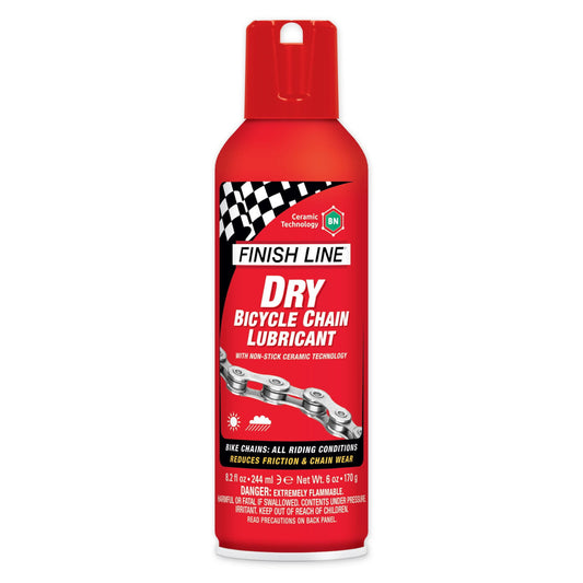 Finish Line Dry Chain Lube (Ceramic Tech) Aerosol 8oz / 240 ml Bike Chain Lube
