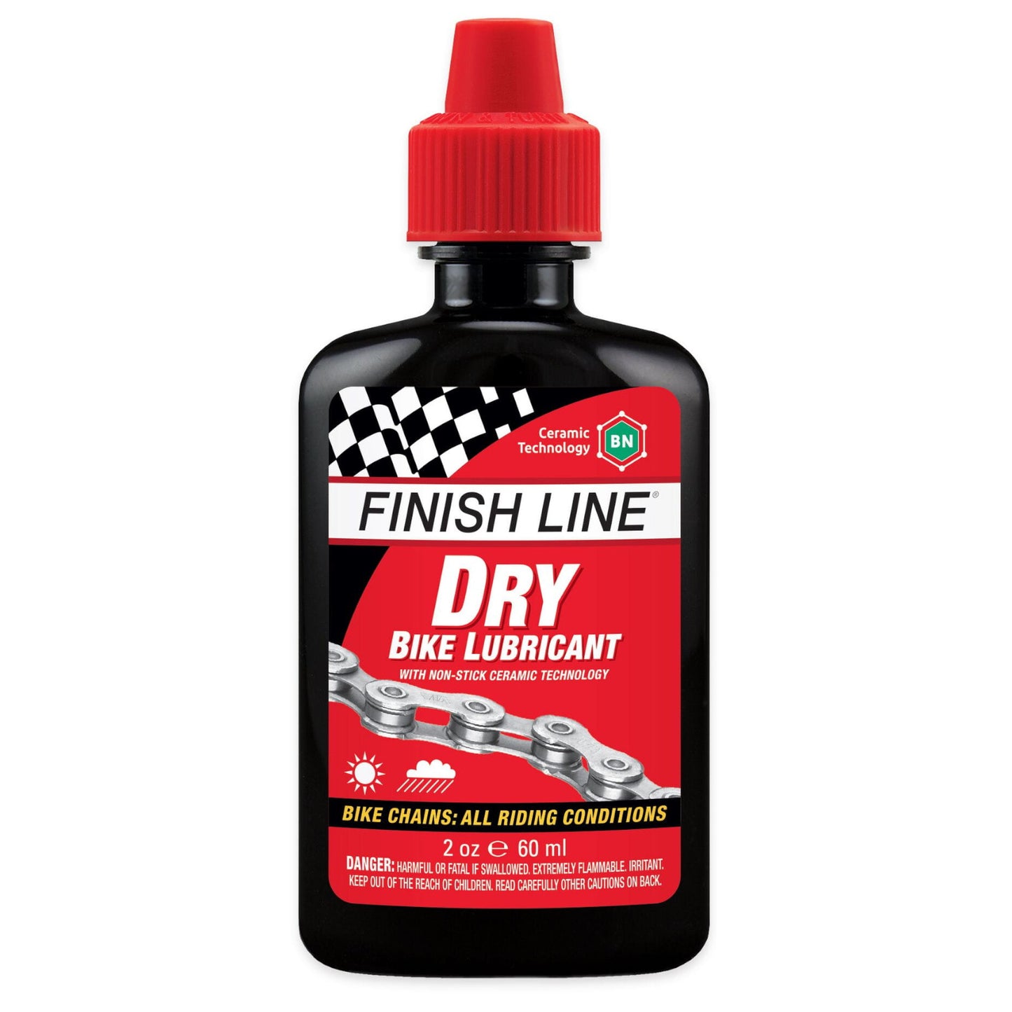 Finish Line Dry Chain Lube (Ceramic Tech) 2 oz / 60 ml Bike Chain Lube