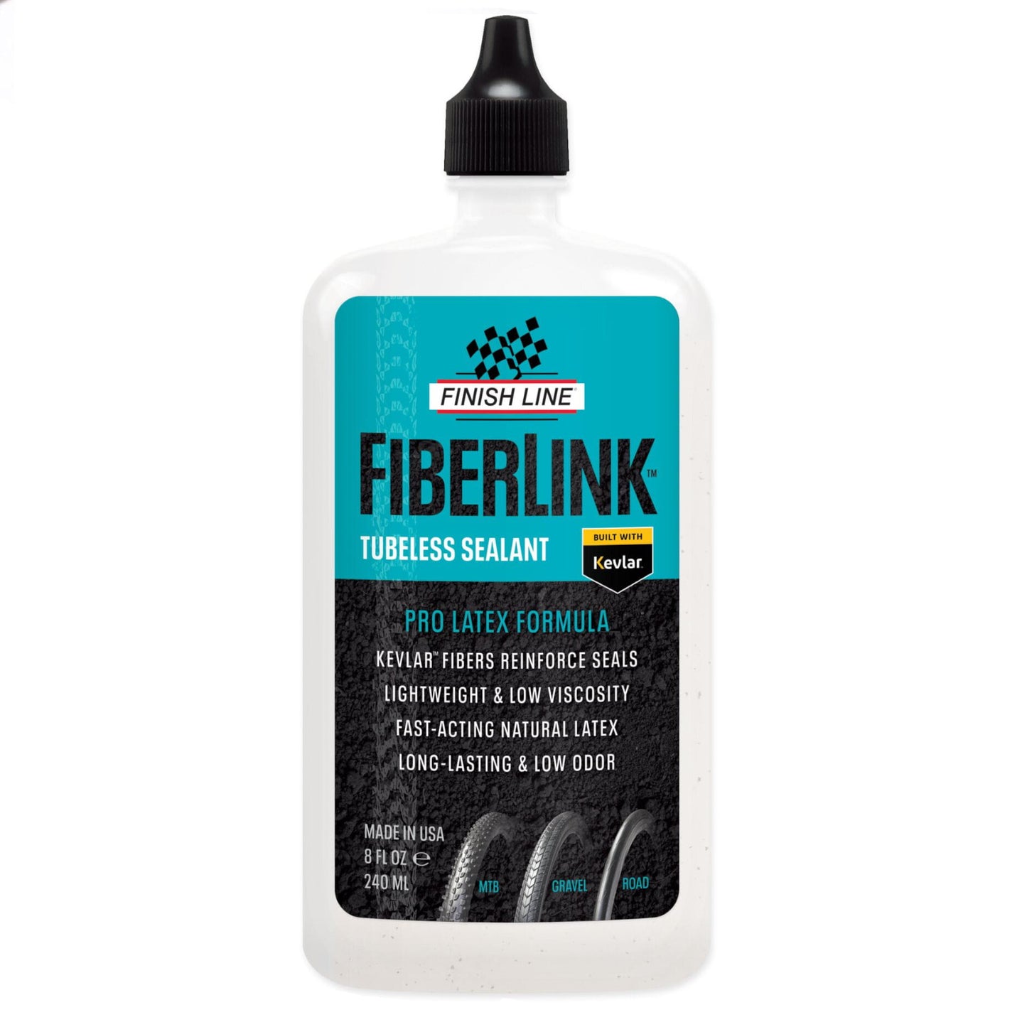 Finish Line FiberLink Tire Sealant 8 oz / 240 ml Bike Tubeless Tyre Sealant