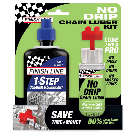 Finish Line No Drip Chain Lube Kit 1-Step / No Drip Chain Luber Bike Chain Lube