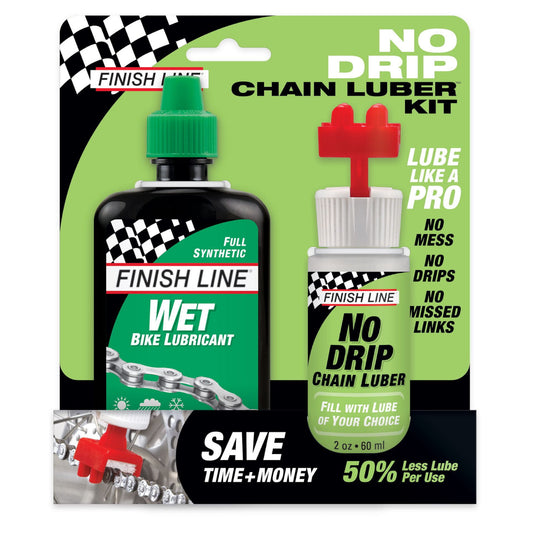 Finish Line No Drip Chain Lube Kit Wet Lube / No Drip Chain Luber Bike Chain Lube