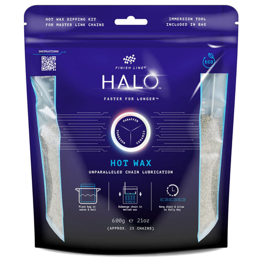 Finish Line Halo Hot Wax Lubricant Melts 600g Granular Double Boil Bag Bike Chain Lube