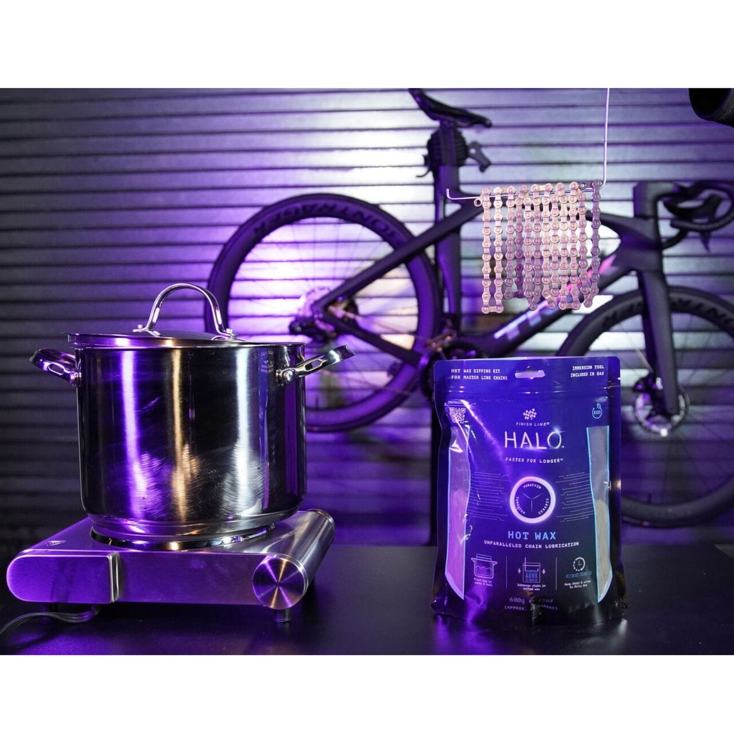 Finish Line Halo Hot Wax Lubricant Melts 600g Granular Double Boil Bag Bike Chain Lube Alternate 7