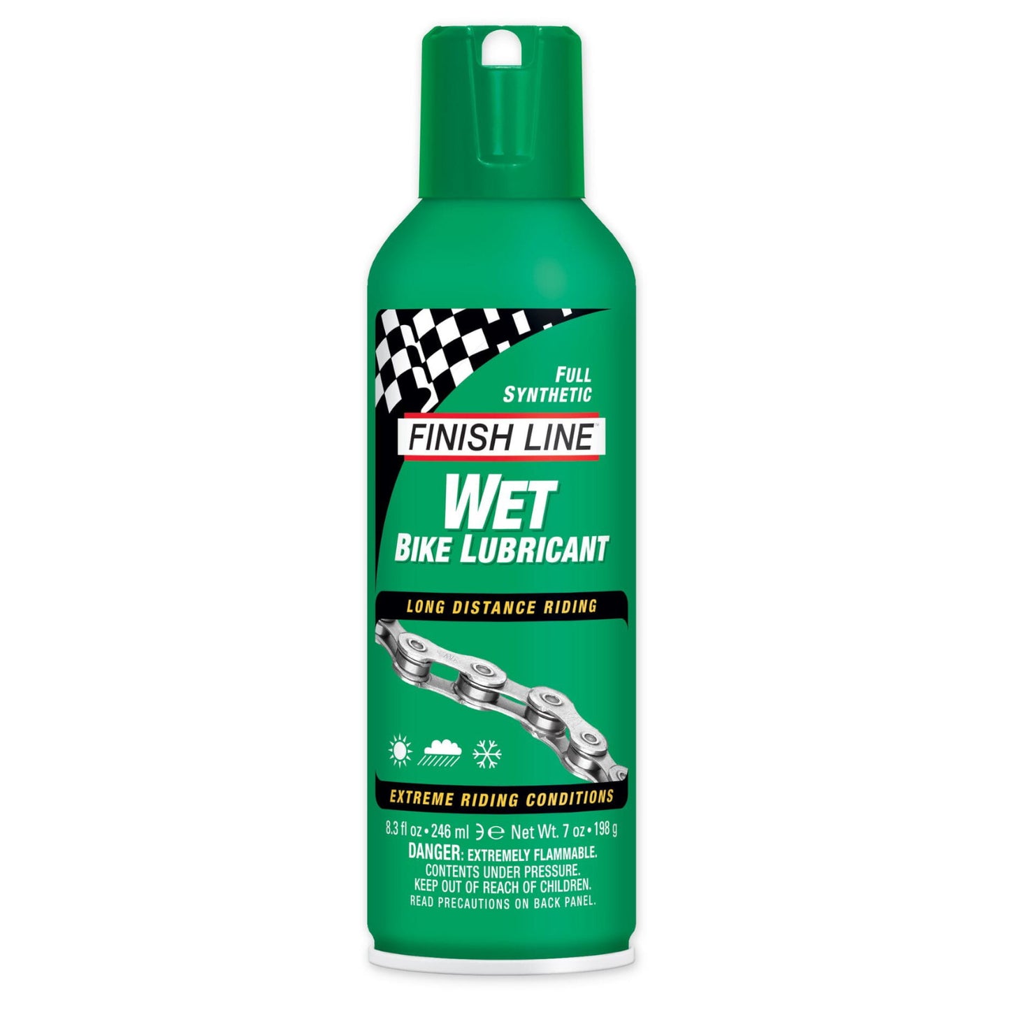 Finish Line Wet Chain Lube (Cross Country) Aerosol 8 oz / 240 ml Bike Chain Lube
