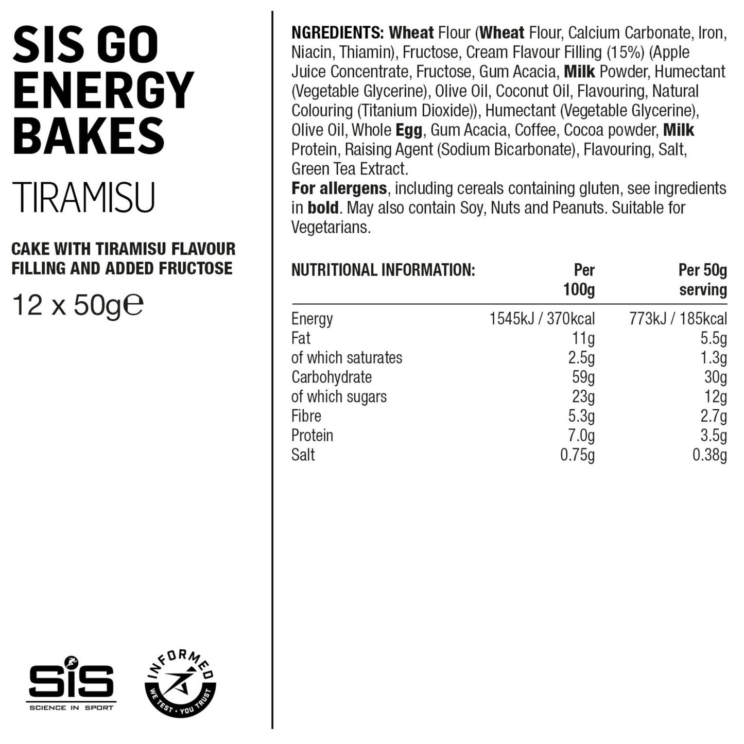 SIS GO Energy Bake Sports Energy Bar Box of 12 Alternate 1