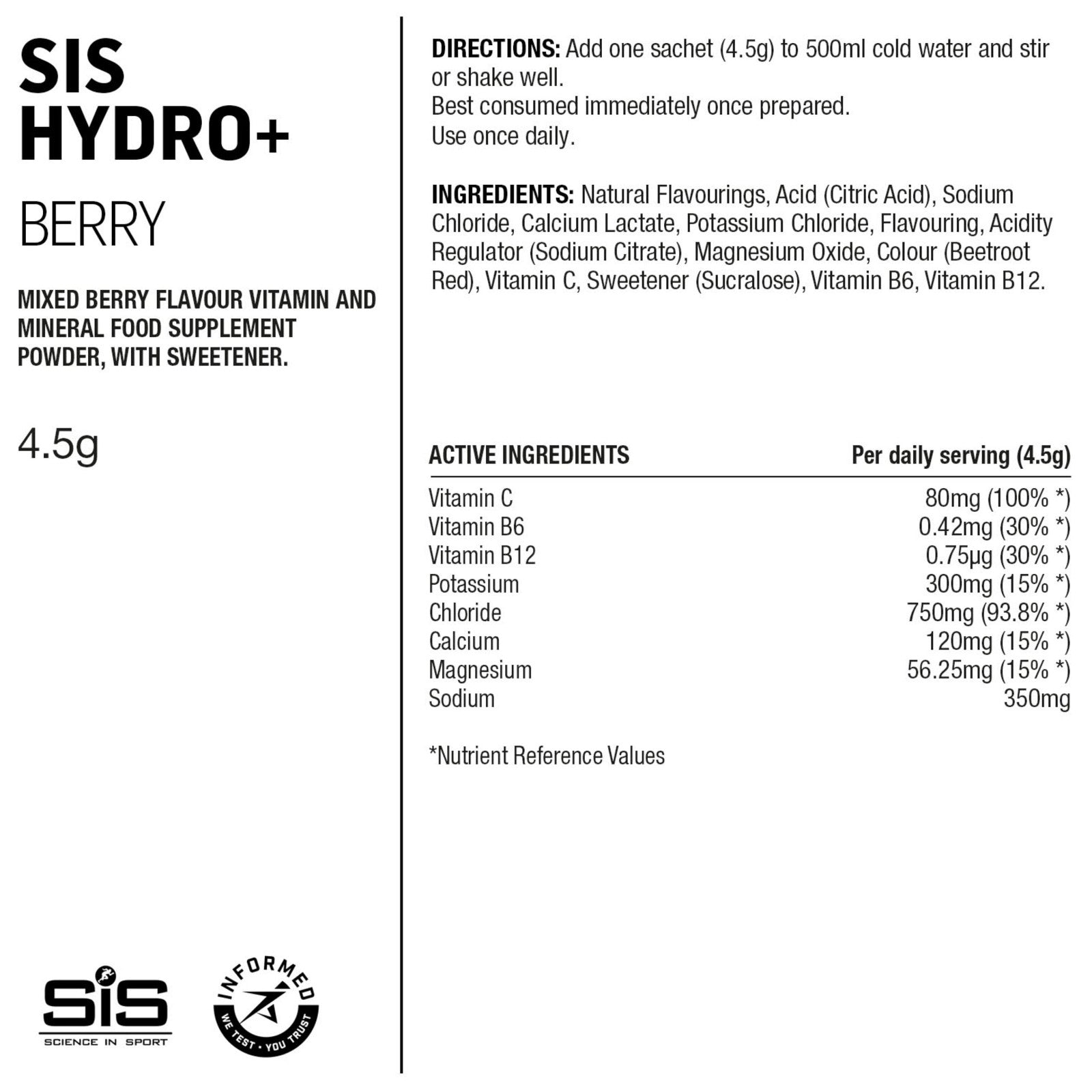 SIS Hydro+ Stick Powder 4.5g Sports Hydration Powder Pack of 6 Alternate 1