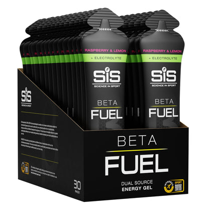 SIS Beta Fuel +Electrolyte Sports Energy Gels - Raspberry and Lemon 60ml Multipack