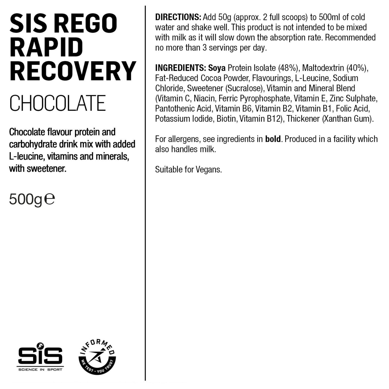 SIS REGO Rapid Drink 500G Sports Recovery Powder Alternate 1