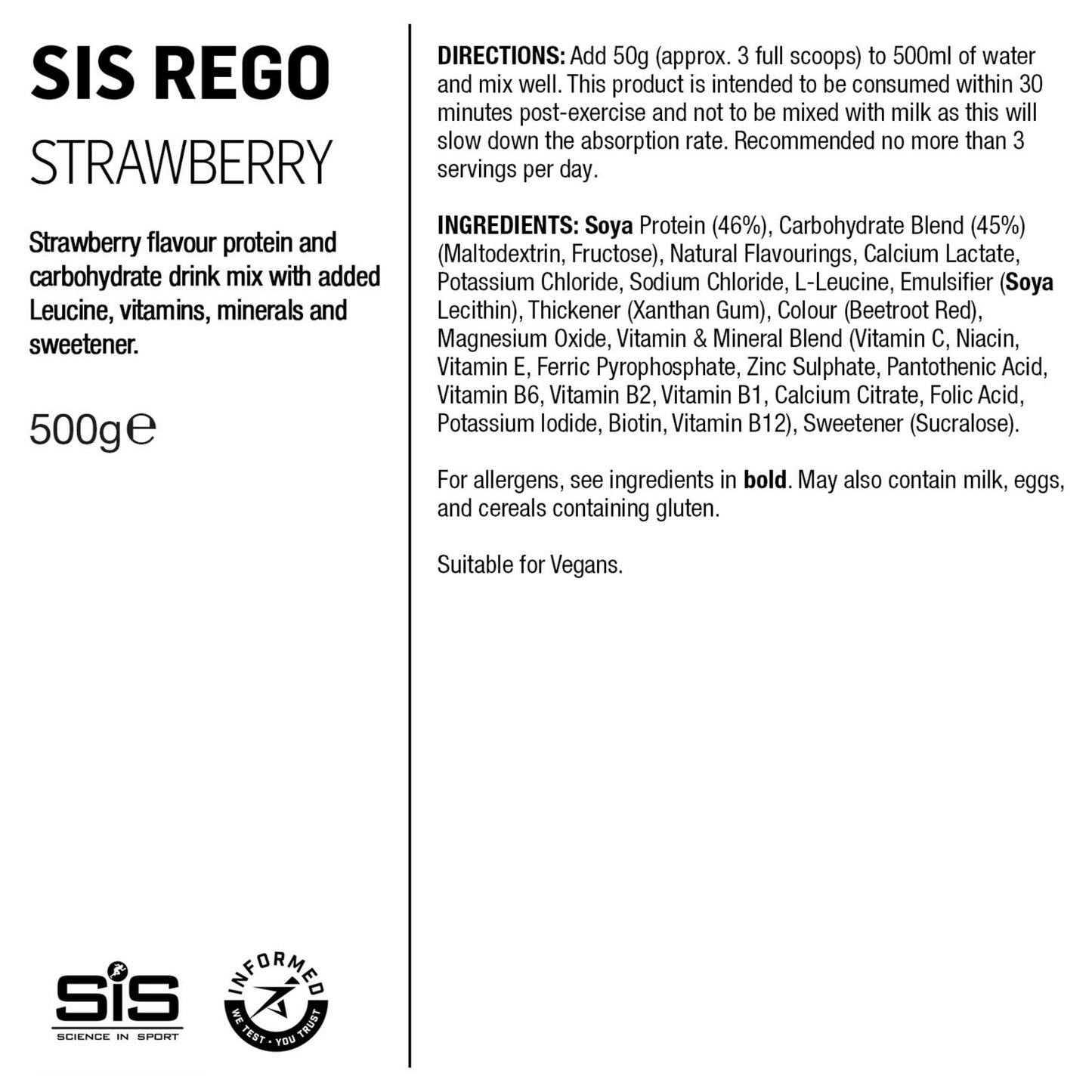 SIS REGO Rapid Drink 500G Sports Recovery Powder Alternate 1