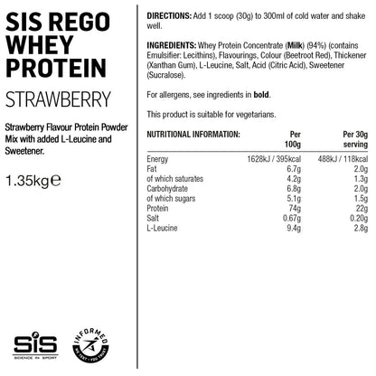 SIS REGO Whey Protein Drink Powder 1.35kg Sports Hydration Powder Alternate 1