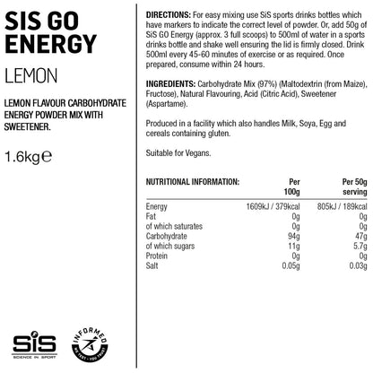 SIS GO Energy Drink Powder 1.6 kg Tub Sports Energy Powder Alternate 1