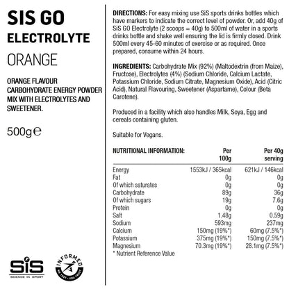 SIS GO Electrolyte Drink 500g Tub Sports Energy Powder Alternate 1