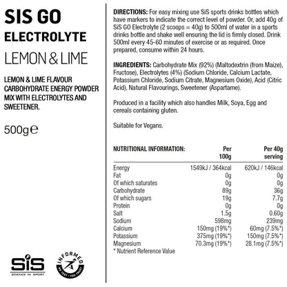 SIS GO Electrolyte Drink 500g Tub Sports Energy Powder Alternate 1