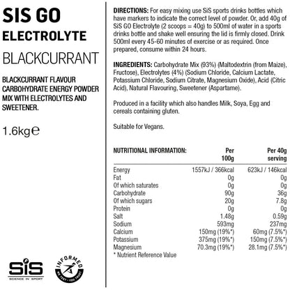 SIS GO Electrolyte Drink 1.6 kg Tub Sports Energy Powder Alternate 1