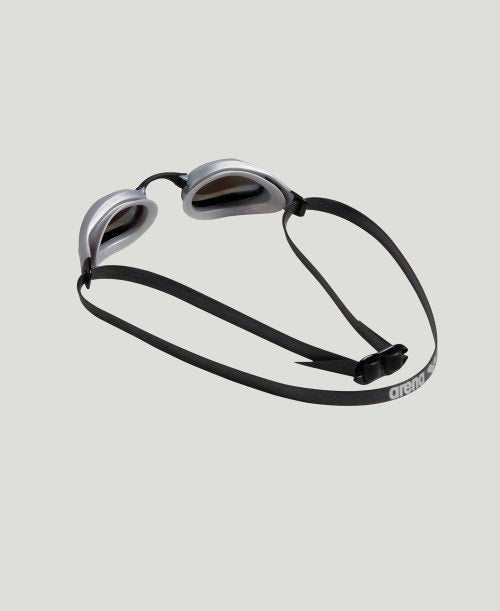 Arena Cobra Core Swipe Mirror Racing Men's Swimming Goggles Blue/Silver Alternate 2