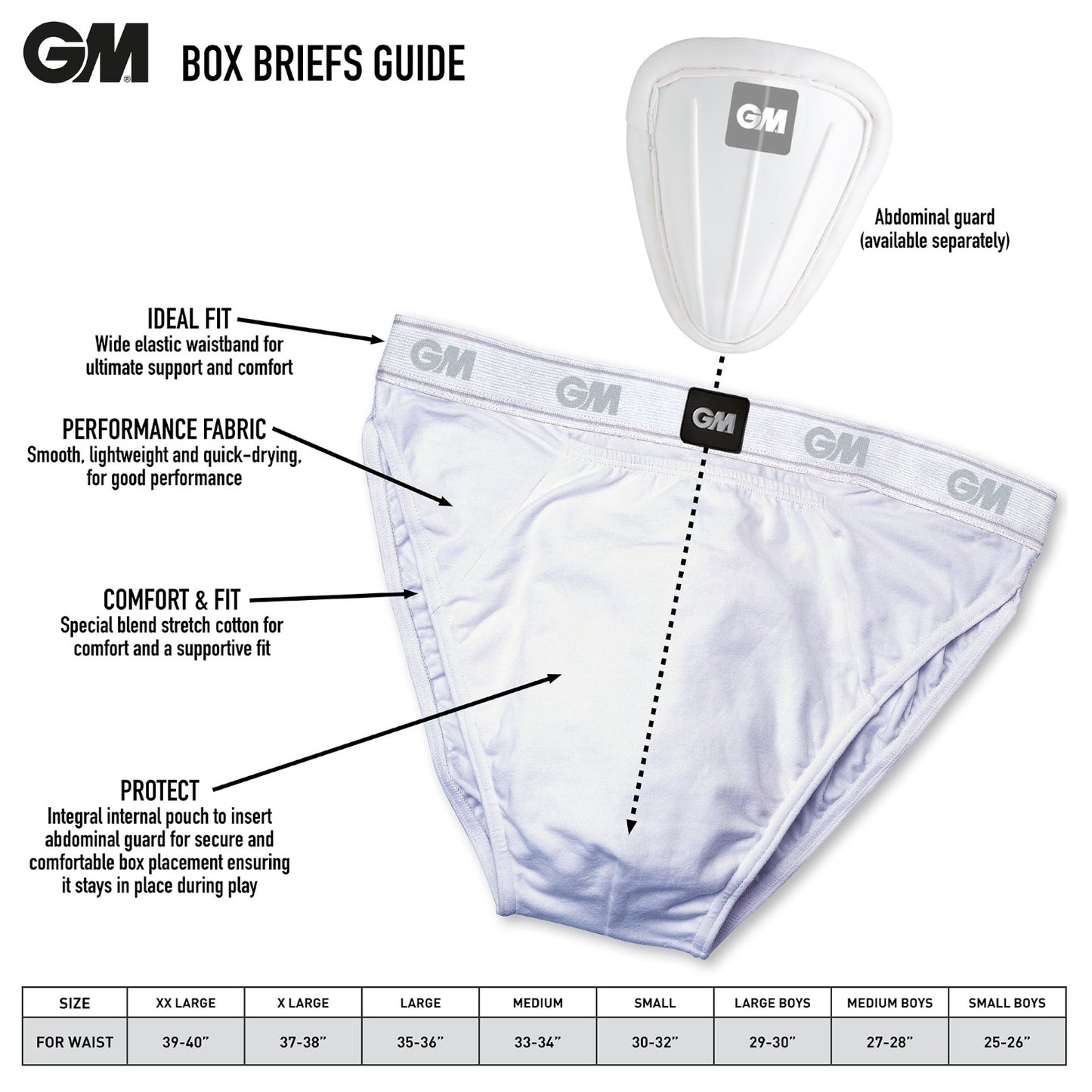 Gunn & Moore Box Brief Small Boys Kid's Cricket Underwear Alternate 1