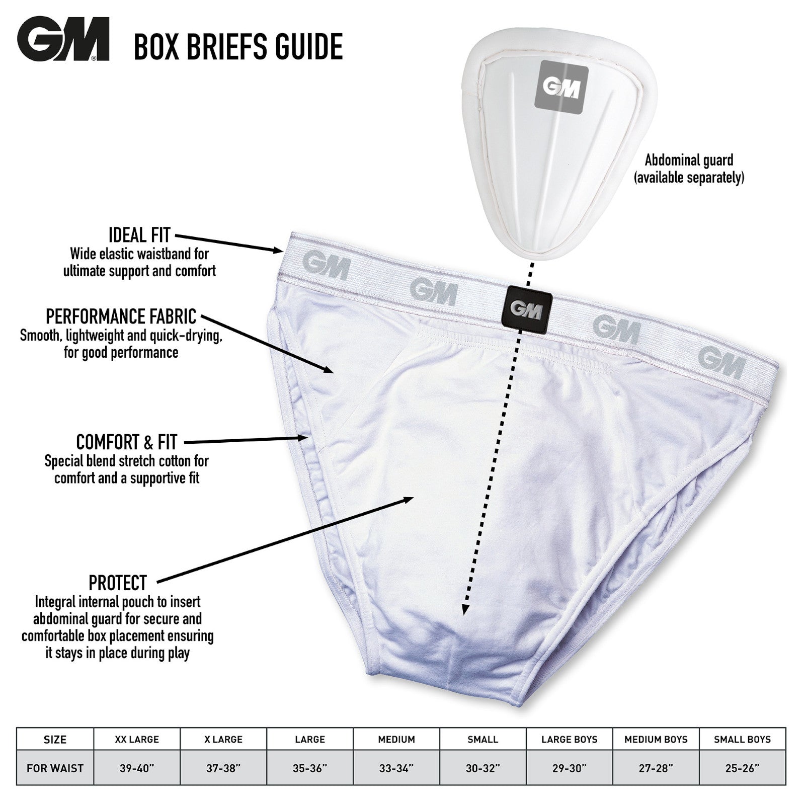 Gunn & Moore Box Brief Small Boys Kid's Cricket Underwear Alternate 1