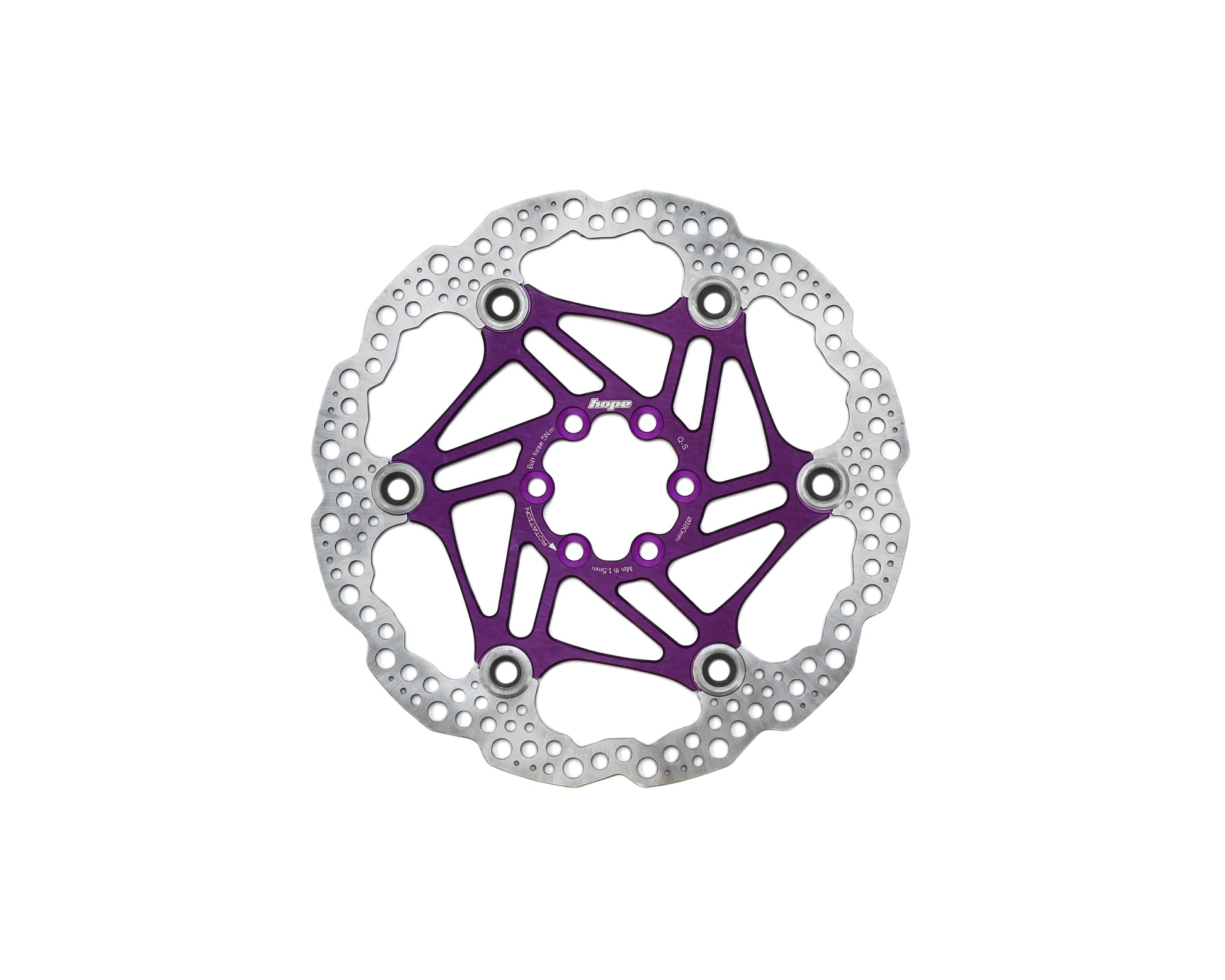 Hope Universal Floating Rotor 6 Bolt 180mm Purple Bike Disc Brake Rotor