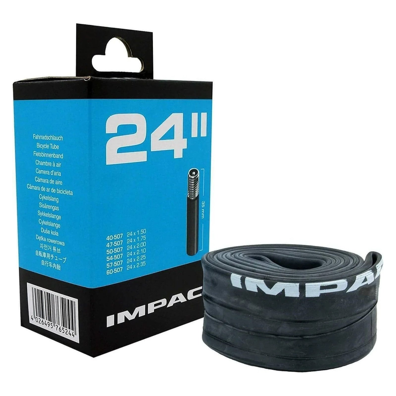 Impac 24 x 1.50 / 2.35'' AV24 24 Inch Schrader Valve Bike Inner Tube Alternate 1