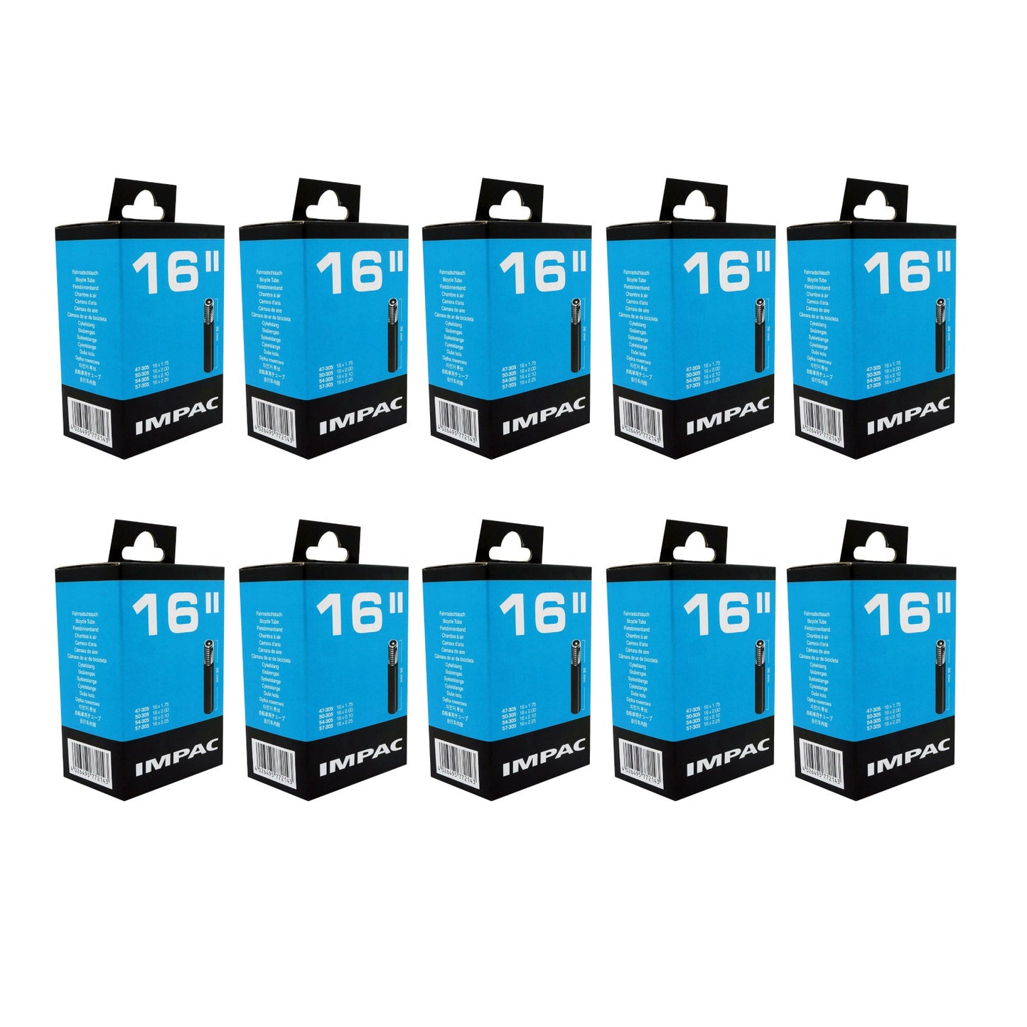 Impac AV16 16x1.75/2.25 (143/020) 16 Inch Schrader Valve Bike Inner Tube