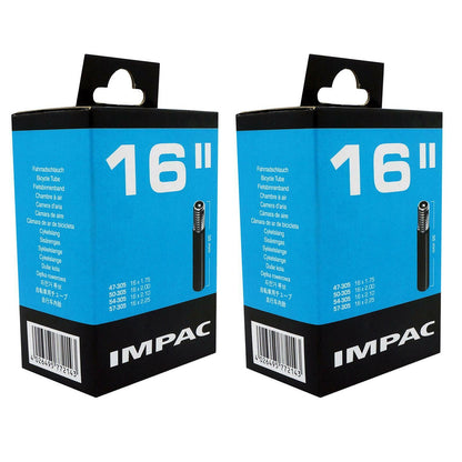 Impac AV16 16x1.75/2.25 (143/020) 16 Inch Schrader Valve Bike Inner Tube