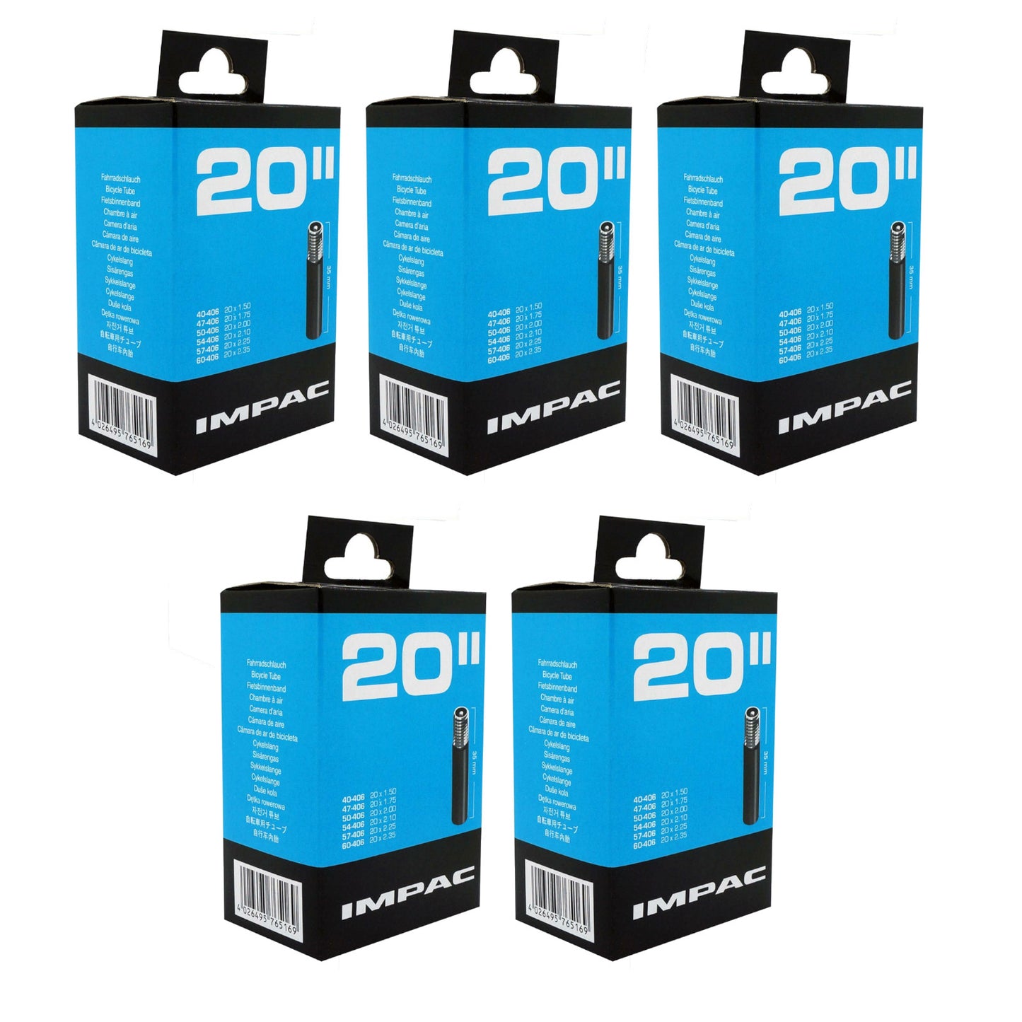 Impac AV20 20 x 1.50/2.35 (040/169) 20 Inch Schrader Valve Bike Inner Tube