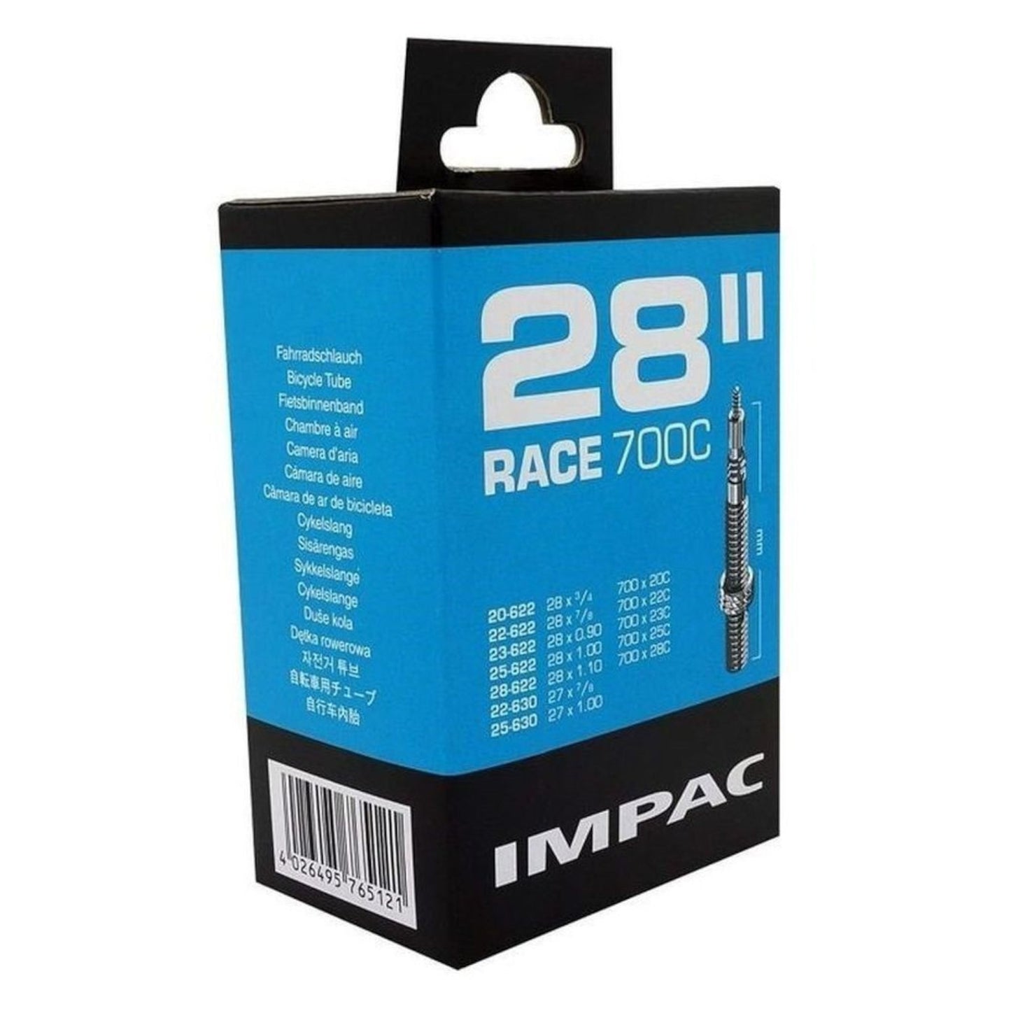 Impac SV28 Race 700x20/28 40mm Valve (121/053) 700c Presta Valve Bike Inner Tube
