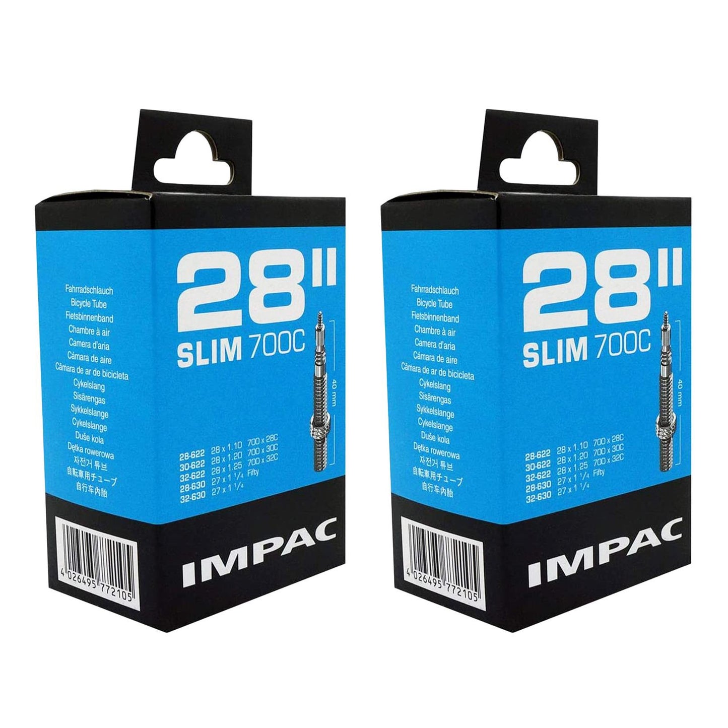 Impac SV28 Slim 700 x 28/32mm/27x11/4 700c Presta Valve Bike Inner Tube