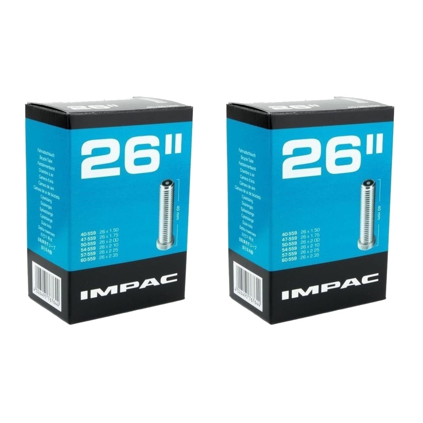 Impac AV26 26x1.50/2.35 (644/130) 26 Inch Schrader Valve Bike Inner Tube