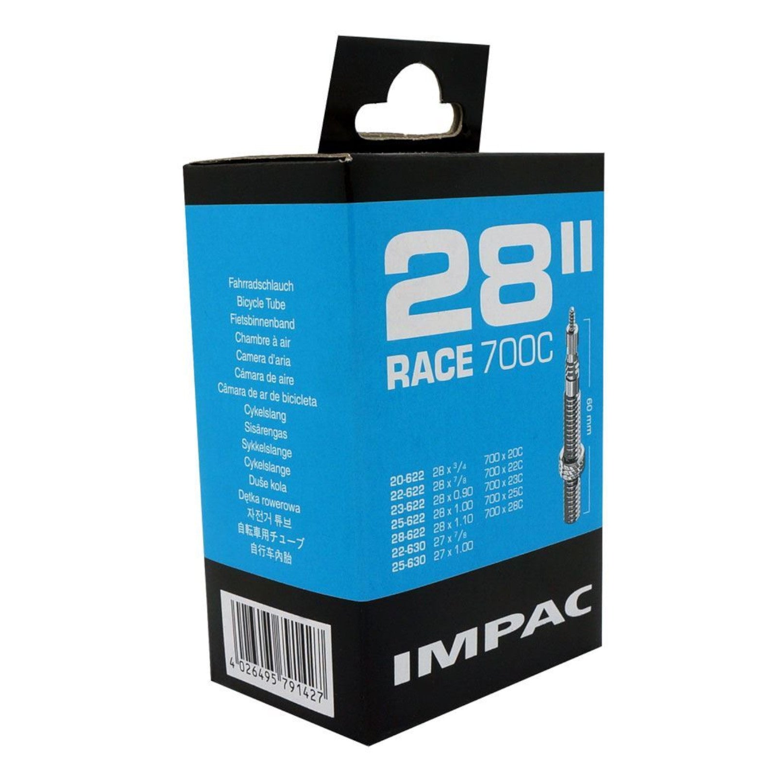 Impac SV28 Race 700x20/28 60mm Valve (427/213) 700c Presta Valve Bike Inner Tube Collection