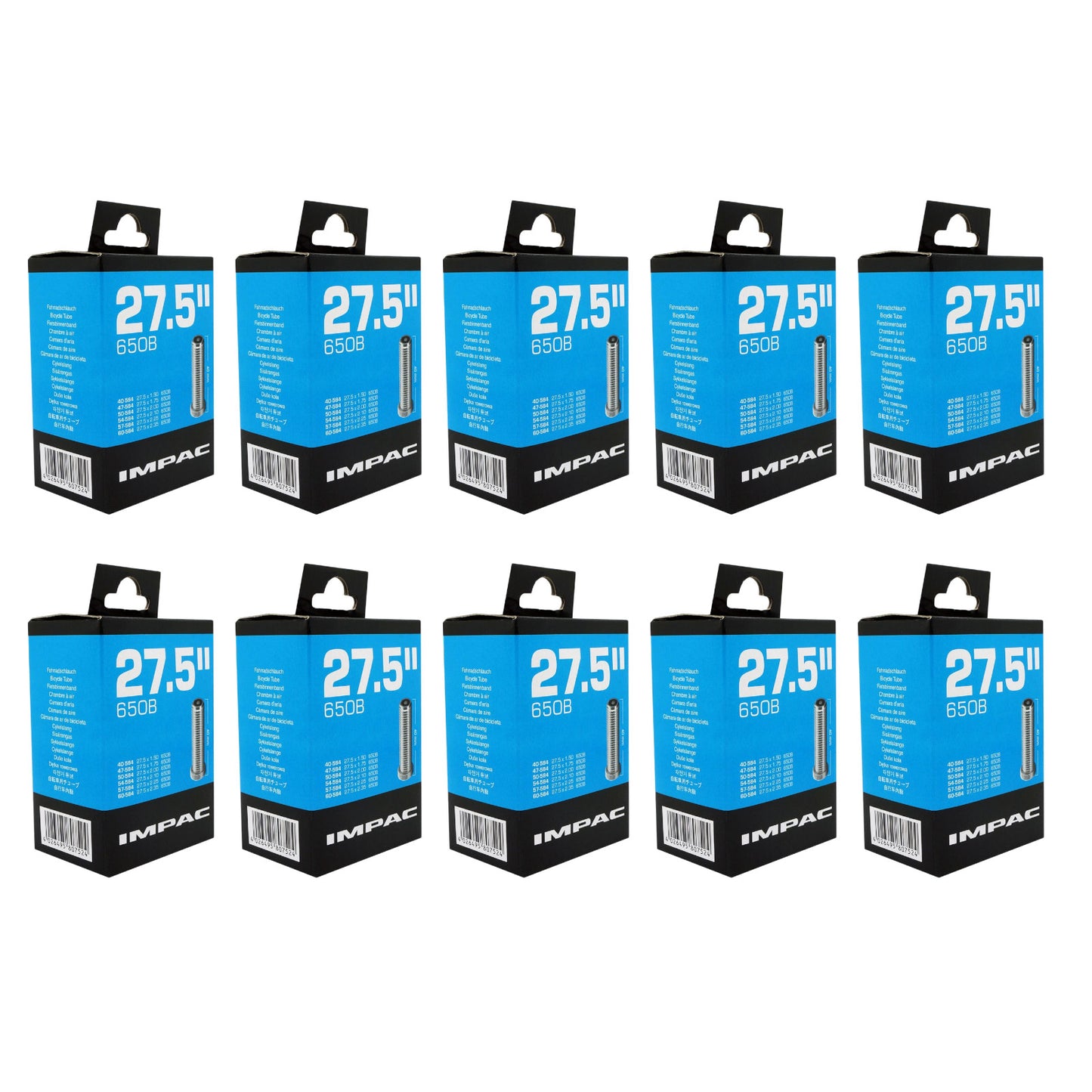 Impac AV27.5 27.5 x 1.75/2.35 (524/360) 27.5 Inch Schrader Valve Bike Inner Tube