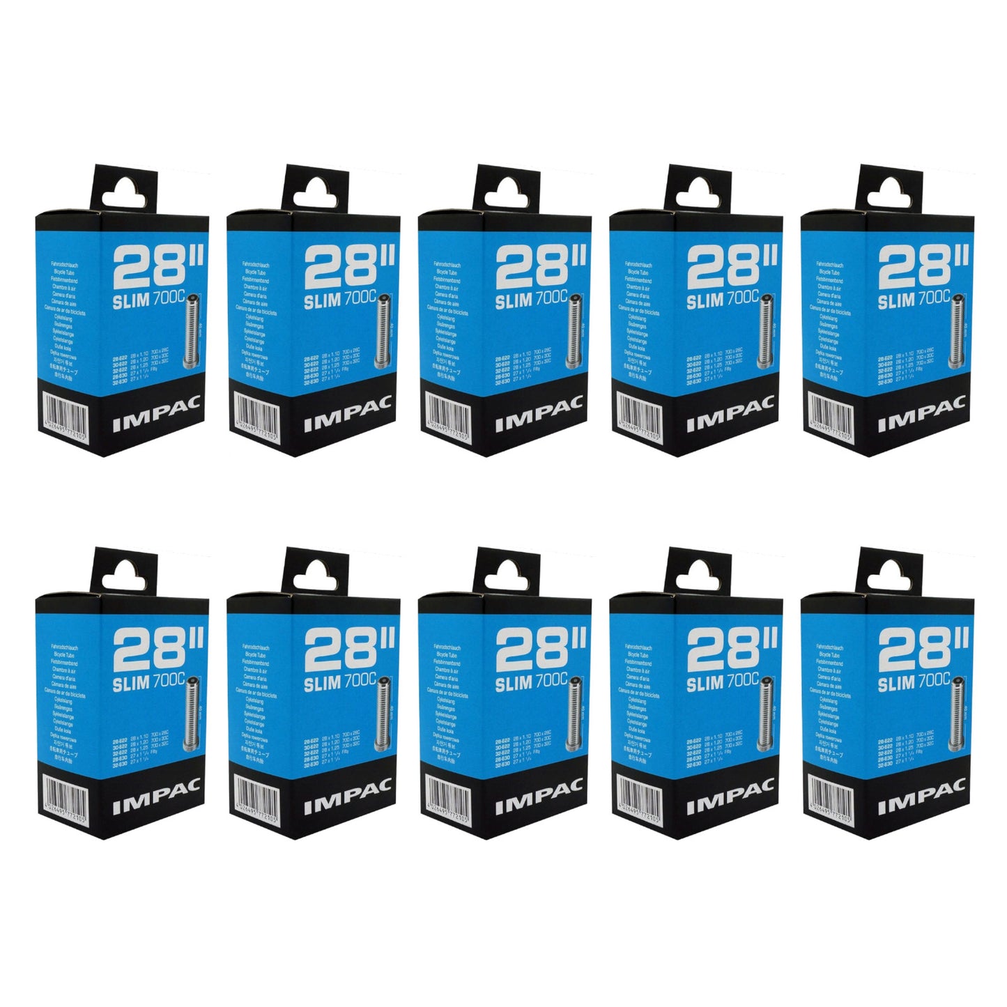 Impac AV28 Slim 700x28/32mm/27x11/4 (722/370) 700c Schrader Valve Bike Inner Tube