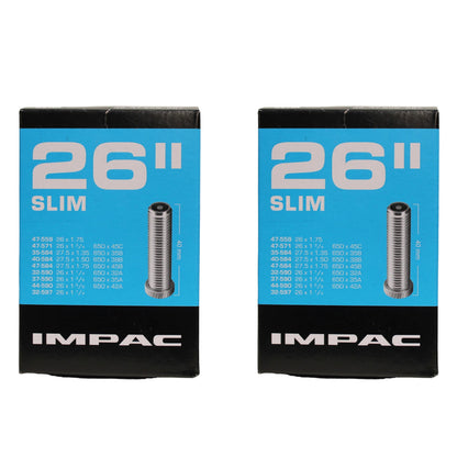 Impac AV26 Slim 26 x 1.25-1.75 450/415 26 Inch Schrader Valve Bike Inner Tube