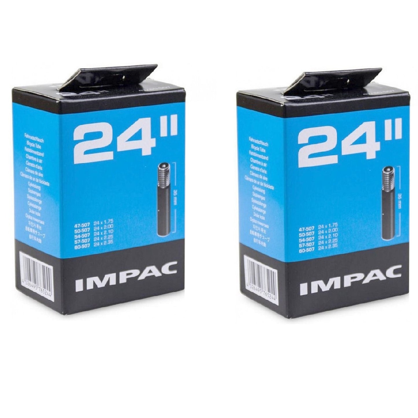 Impac AV24 24 x 1.50 / 2.35'' 24 Inch Schrader Valve Bike Inner Tube Alternate 1