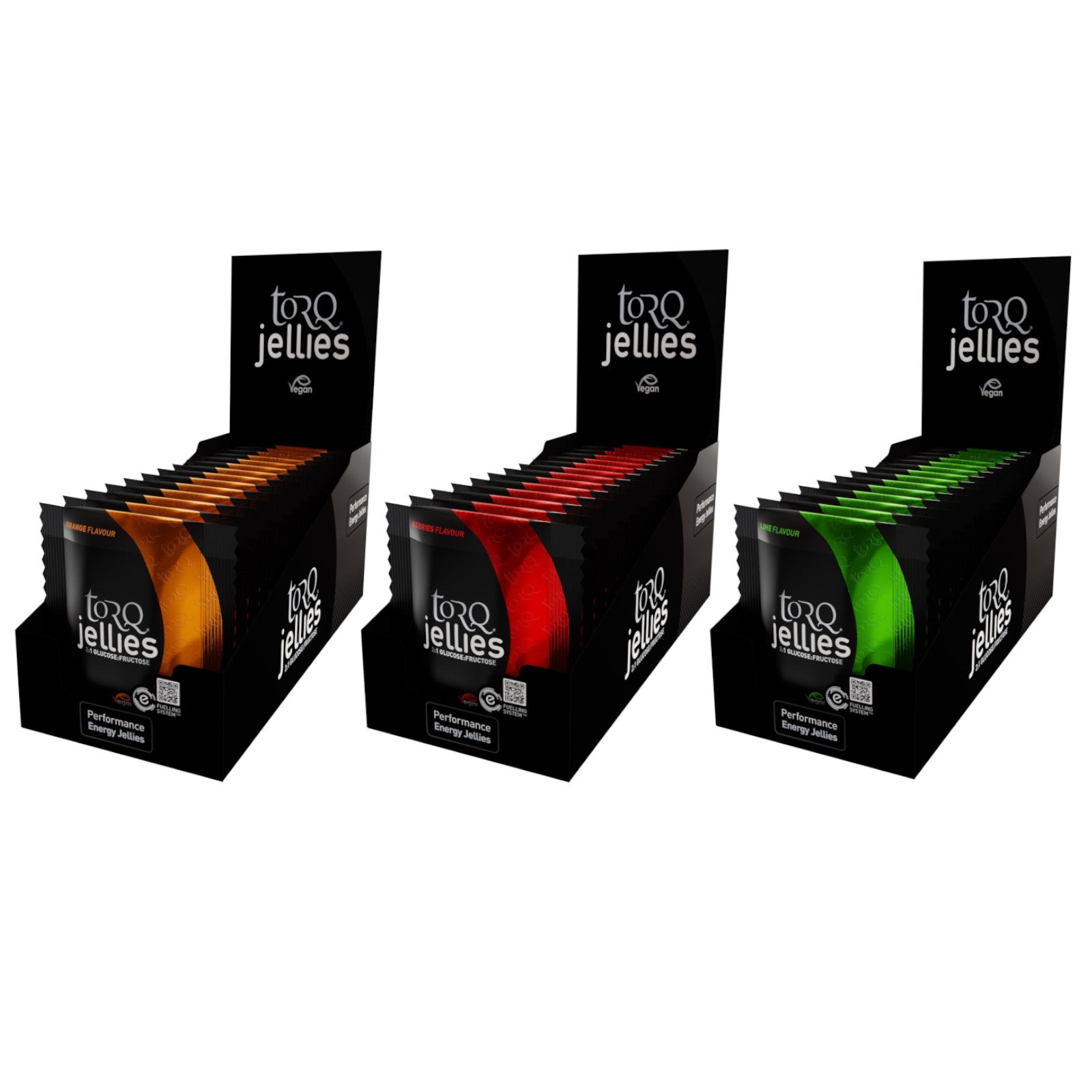 Torq Nutrition Energy Jellies Box of 15 Sports Energy Gel Collection