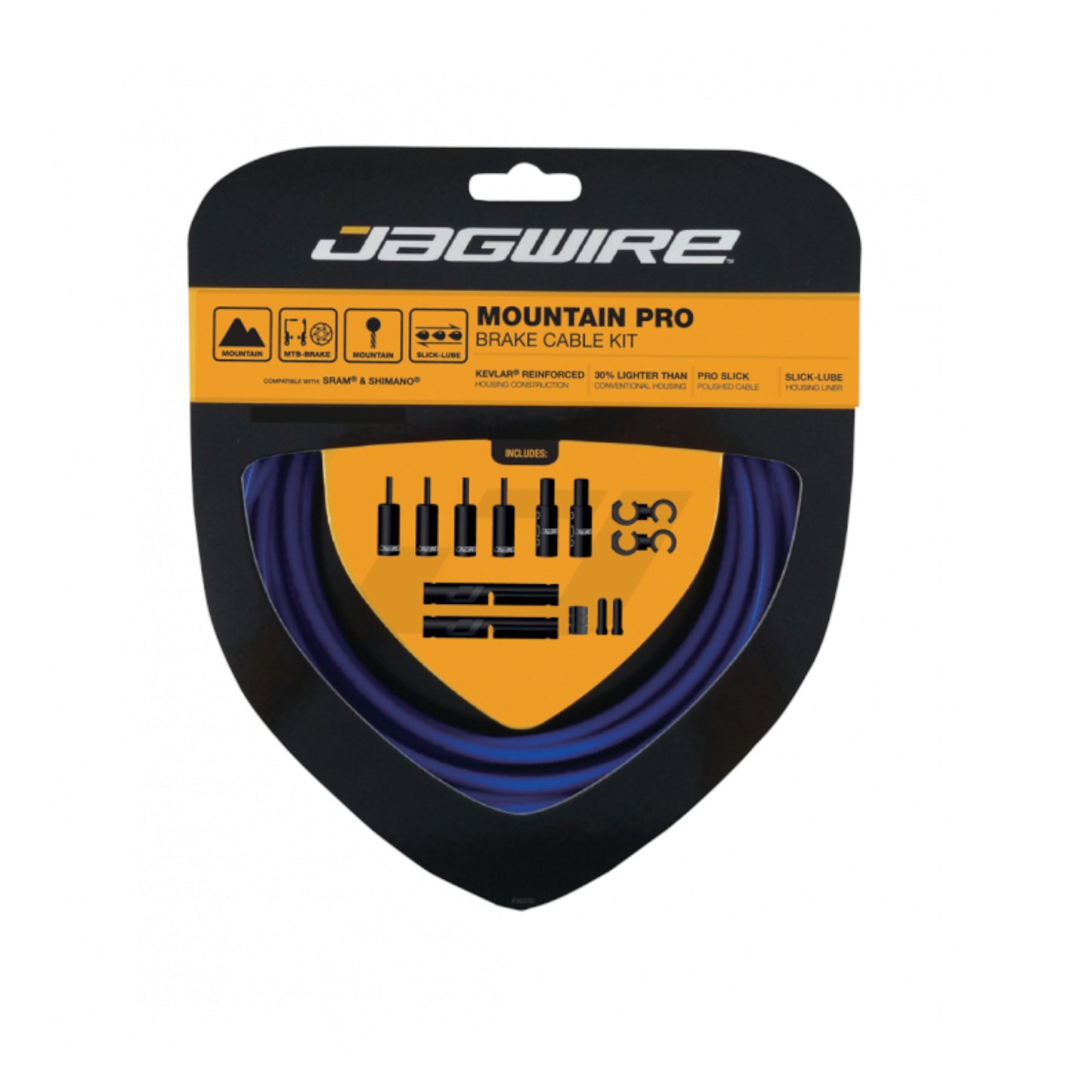 Jagwire Mountain Pro Brake Kit Blue Bike Brake Inner & Outer Cable Set SID Blue