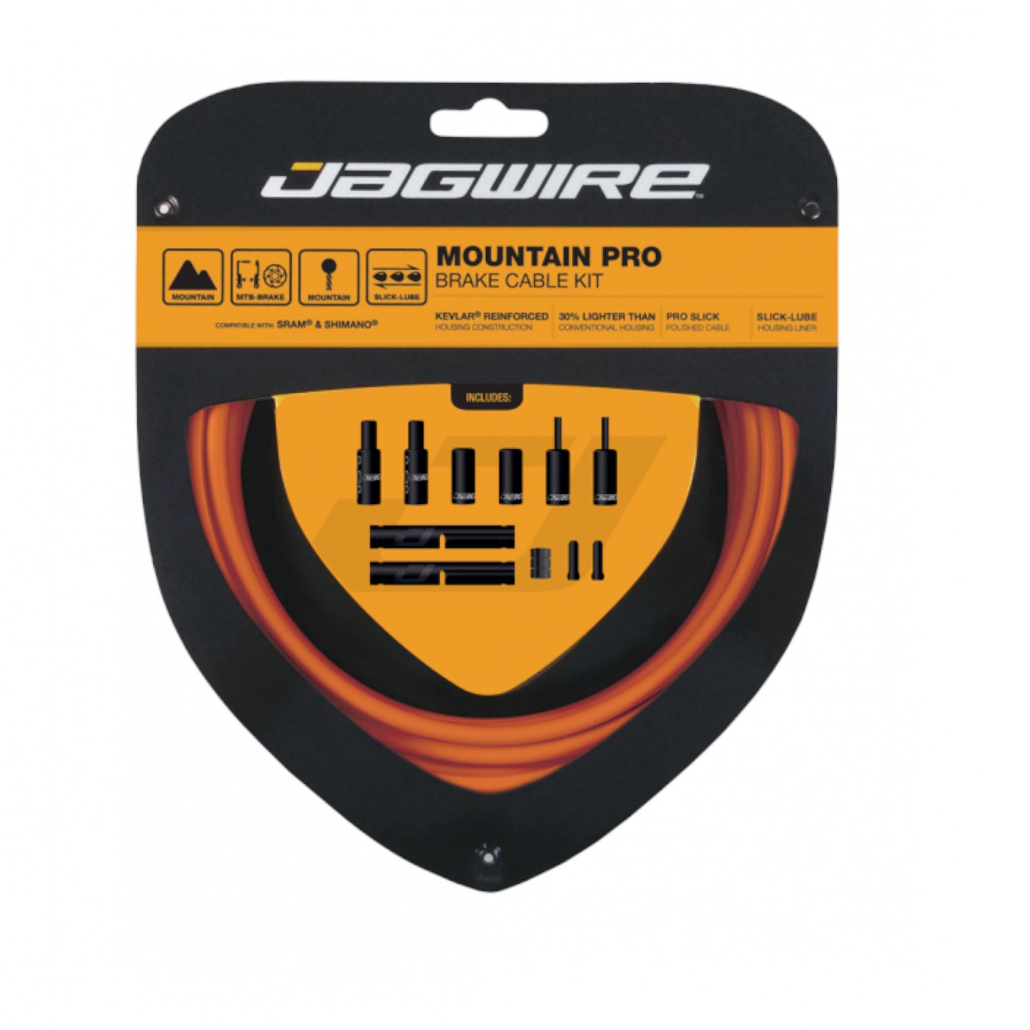 Jagwire Mountain Pro Brake Kit Orange Bike Brake Inner & Outer Cable Set Orange