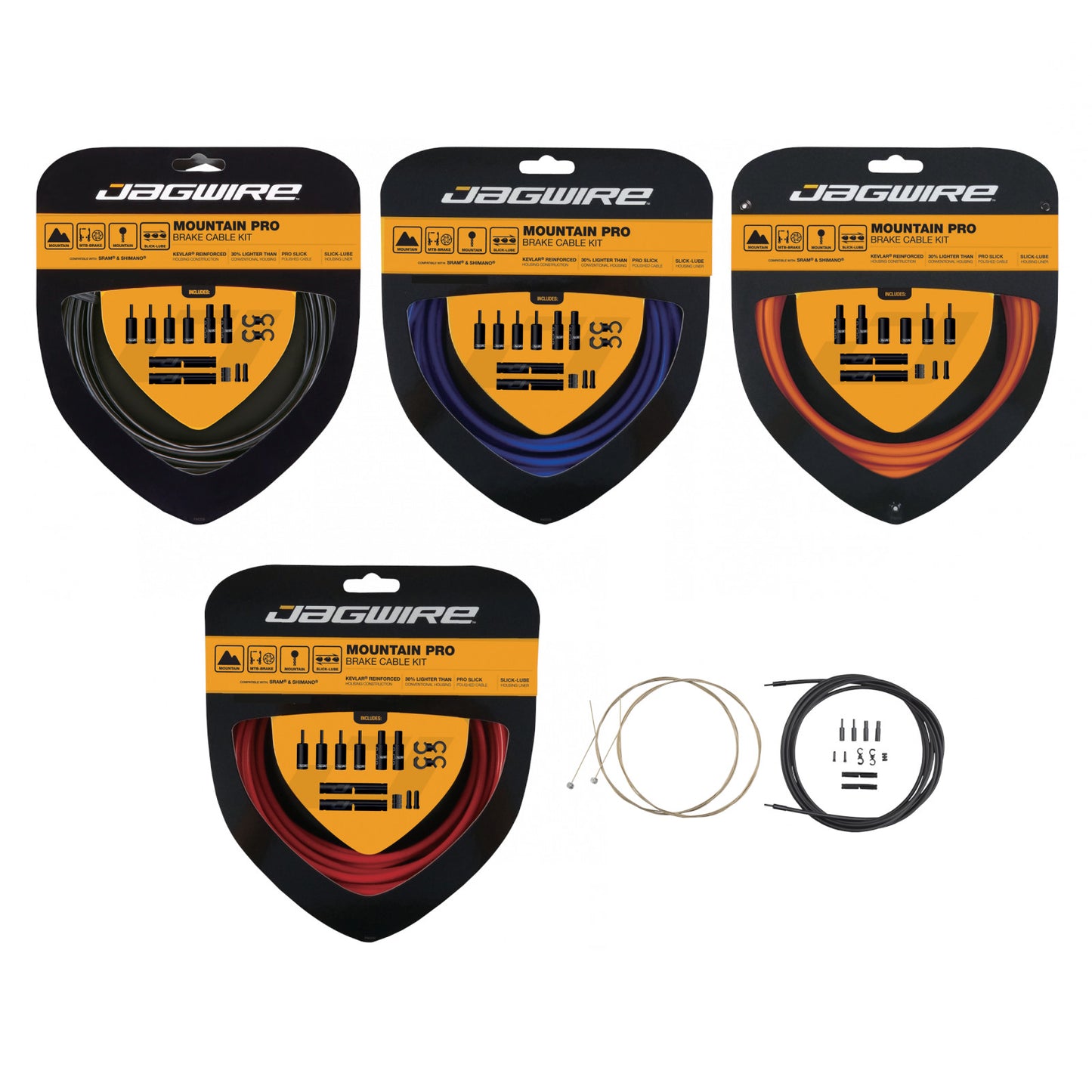 Jagwire Mountain Pro Brake Kit Black Bike Brake Inner & Outer Cable Set  Collection