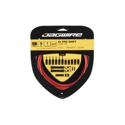 Jagwire Pro Shift Kit 2x Red Bike Inner & Outer Cable Set Red Front & Rear