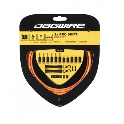 Jagwire Pro Shift Kit 2x Orange Bike Inner & Outer Cable Set Orange Front & Rear