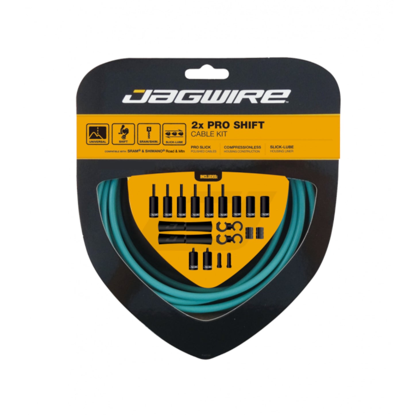 Jagwire Pro Shift Kit 2x Celeste Bike Inner & Outer Cable Set Bianchi Celeste Front & Rear
