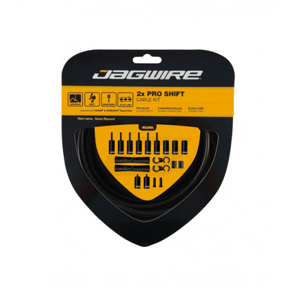 Jagwire Pro Shift Kit 2x Stealth Bike Inner & Outer Cable Set Stealth Black Front & Rear